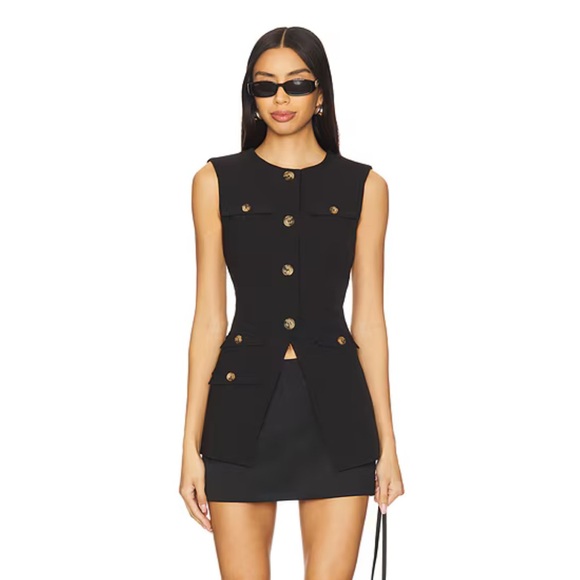 All the Ways Dallis Vest Top in Black - Picture 1 of 8